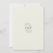 ナチュラルな緑の葉にエレガントなモノグラムの結婚式 招待状 (裏面)