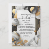 ナチュラルな美しさを重ねたストーンと大理石のウェディングシャワーのお誘い 招待状 (正面)