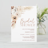 ナチュラルな色合いの花とパンパス草のブライダルシャワー 招待状 (スタンド正面)