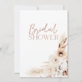 ナチュラルな色合いの花とパンパス草のブライダルシャワー 招待状 (裏面)
