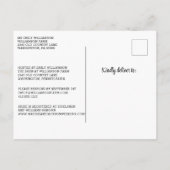 ナチュラルな花と木のウェディングシャワー招待状 ポストカード (裏面)