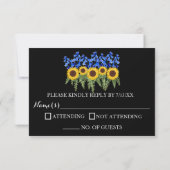 ナチュラルな花と鹿の角の結婚式招待状の返信カード 案内状 (裏面)