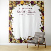 ナチュラルな花のウェディングシャワーの写真撮影用背景 タペストリー (インサイチュ)