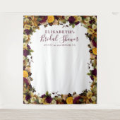 ナチュラルな花のウェディングシャワーの写真撮影用背景 タペストリー (正面)