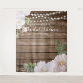 ナチュラルな花のストリングライト ブライダルシャワーの背景 タペストリー (正面)