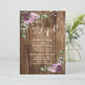 ナチュラルな花のライト 私たちは秘密で結婚式を挙げました 受付のみです 招待状 (スタンド正面)