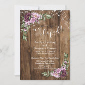 ナチュラルな花のランタン　私たちは秘密で結婚　受付のみ 招待状 (正面)