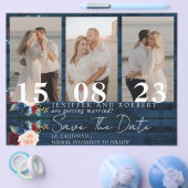 ナチュラルな花の写真コラージュ Save the Date カード (シングル)
