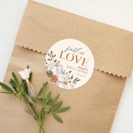 ナチュラルな花柄のパンプキン ブライダルシャワー ラウンドシール