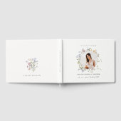 ナチュラルな草原の花のリースの写真 ブライダルシャワー ゲストブック (全面)