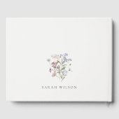 ナチュラルな草原の花のリースの写真 ブライダルシャワー ゲストブック (裏面)