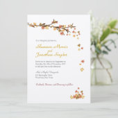 ナチュラルな落ち葉のウェディング招待状 招待状 (スタンド正面)