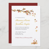 ナチュラルな落ち葉のウェディング招待状 招待状 (正面/裏面)