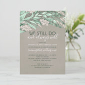ナチュラルな誓いの更新 ウェディングアニバーサリー グリーン 招待状 (スタンド正面)