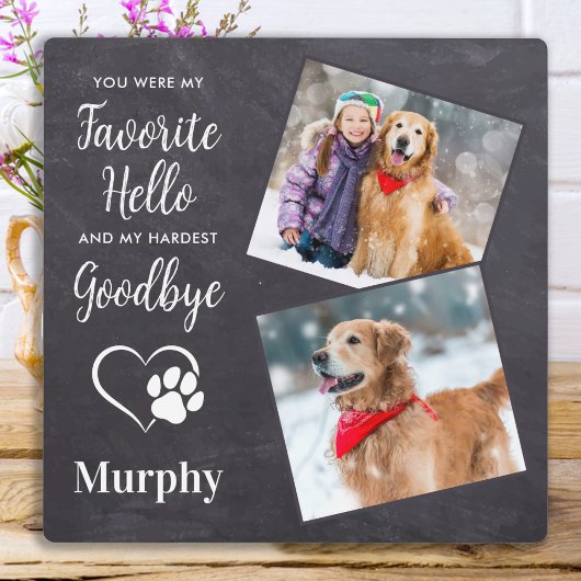 ナチュラルな足跡 個別のペットメモリアル フォト フォトプラーク