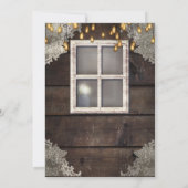 ナチュラルな農村の納屋の窓の光のレースの招待状 招待状 (裏面)