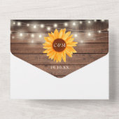 ナチュラルな雰囲気のストリングライト付きメイソンジャーとひまわりがモチーフのウェディング招待状 オールインワン招待状 (裏面)