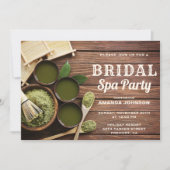 ナチュラルな雰囲気のスパパーティー ブライズシャワー 招待状 緑 (正面)
