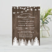 ナチュラルな雰囲気のランタン 松の木の下でのリハーサルディナー 招待状 (スタンド正面)