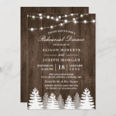 ナチュラルな雰囲気のランタン 松の木の下でのリハーサルディナー 招待状 (正面/裏面)