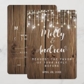 ナチュラルな雰囲気のランタン 結婚式の招待状 返信カード付 招待状 (正面/裏面)