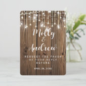 ナチュラルな雰囲気のランタン 結婚式の招待状 返信カード付 招待状 (スタンド正面)