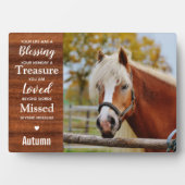 ナチュラルな馬の記念プレート ラスティック エクストリアン キープセイク フォトプラーク (正面)