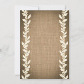 ナチュラルな麻布と葉の結婚式招待状 招待状 (裏面)