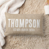 ナチュラルな麻布 ファミリー ネーム 設立 日付 ランバークッション (ブランケット)