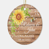 ナチュラルな黄色のひまわり婚約セラミックオーナメント セラミックオーナメント (左)