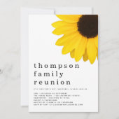 ナチュラルな黄色のひまわり家族再会パーティー 招待状 (正面)