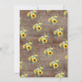 ナチュラルな黄色のひまわり ブライダルシャワーブランunch 招待状 (裏面)