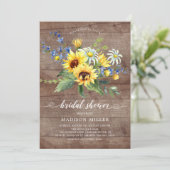 ナチュラルな黄色のひまわり ブライダルシャワー 招待状 (スタンド正面)