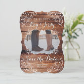 ナチュラルなSave the Date ウッドランドウェディングの写真 招待状 (スタンド正面)