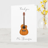 ナチュラルアコースティックギター折りグリーティングカード カード (黄色い花)