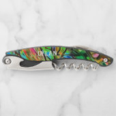 ナチュラルアバロシェルパウアパーソナライズされた ソムリエナイフ (正面)