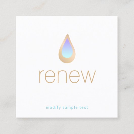 ナチュラルアロマセラピースキンケア&ウェルネススパ スクエア名刺 (正面)