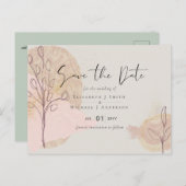 ナチュラルアースセージほこりっぽいバラ赤面日付を保存 ポストカード (正面/裏面)