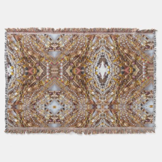 ナチュラルアースビーズプリント スローブランケット (正面)