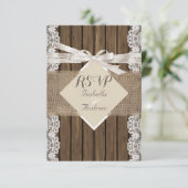 ナチュラルウェディングベージュ返信ラッスウッドバーガップ3 出欠カード (スタンド正面)