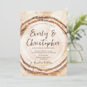 ナチュラルウェディング ウッドカット スライス オーダーメイド 招待状 (スタンド正面)