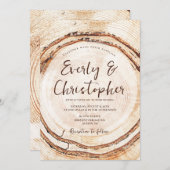 ナチュラルウェディング ウッドカット スライス オーダーメイド 招待状 (正面/裏面)