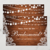 ナチュラルウェディング ウッドストリングライト ラブリード 招待状 (正面/裏面)