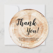 ナチュラルウェディング　感謝　木目　カスタムフォト 招待状 (正面)