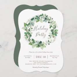 ナチュラルウォームホリデーパーティーリース招待状 招待状