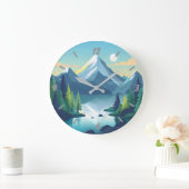 ナチュラルウォールクロック ラージ壁時計 (ホーム)