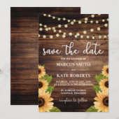 ナチュラルウッドとヒマワリ セーブザデート (正面/裏面)