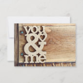 ナチュラルウッドのあなたと私の結婚式出欠確認 出欠カード (裏面)