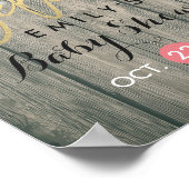 ナチュラルウッドのひまわりレース ベビーシャワーウェルカム ポスター (角)