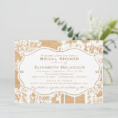 ナチュラルウッドのタンポポの花 ブライダルシャワー招待状 招待状 (スタンド正面)